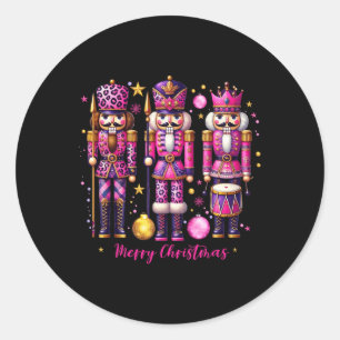 Pegatina Redonda Navidades rosados localistas 2024 Xmas Pajama