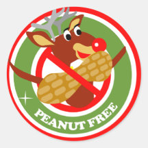 Navidades Rudolf Peanut Free Pegatinas