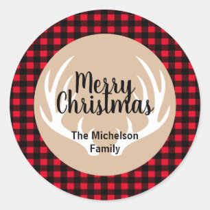 Pegatina Redonda Navidades Rústicos Enganchados De Cerveza De Cerv