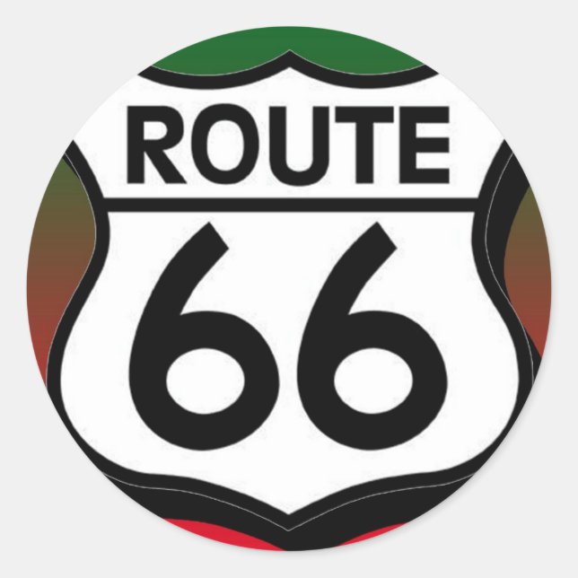 Pegatina Redonda Navidades Ruta 66 Escudo (Anverso)