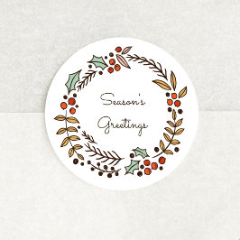 Pegatina Redonda Navidades saludaron a la temporada