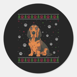 Pegatina Redonda Navidades sangrientos Sweater Xmas Mascota Animal
