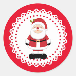 Pegatina Redonda Navidades Santa Claus