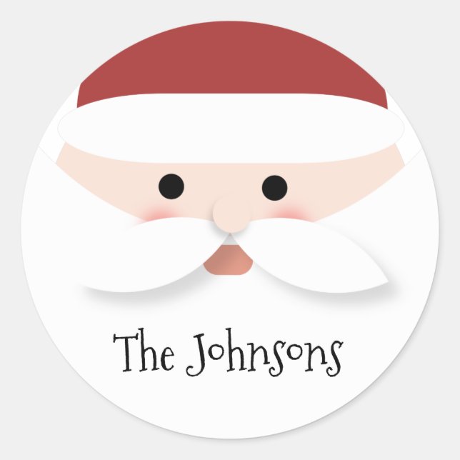 Pegatina Redonda Navidades Santa Claus (Anverso)