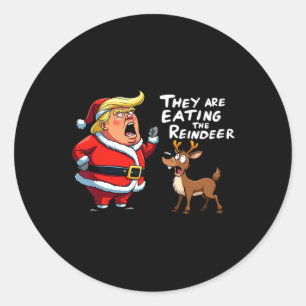 Pegatina Redonda Navidades Santa Claus Trump Comen El Resto