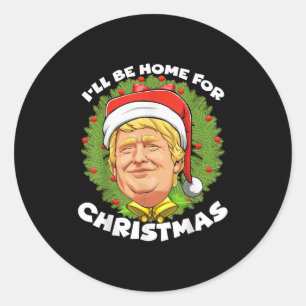 Pegatina Redonda Navidades Santa Trump Será El Hogar De Los Navidad