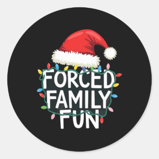 Pegatina Redonda Navidades sarcásticos iluminan a Gorra de Santa Cl