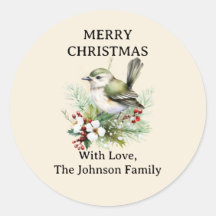 Navidades Sencillos Elegantes Floral Bird