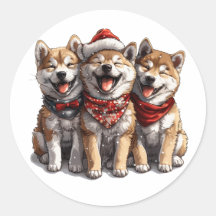 Navidades Shiba Inu Santa Dogs