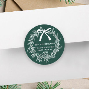 Pegatina Redonda Navidades simples Dirección de devolución de la ve