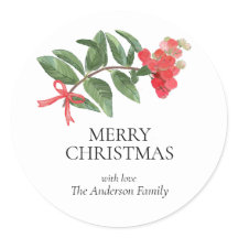 Navidades simples y elegantes acuarela Botánica