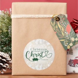 PEGATINA REDONDA NAVIDADES SIN SIGNIFICADO SIN CRISTO