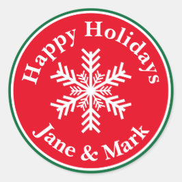 Pegatina Redonda Navidades Snowflake