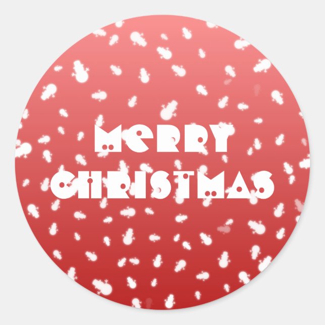 Pegatina Redonda Navidades Snowman (Anverso)