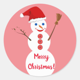 Pegatina Redonda Navidades Snowman