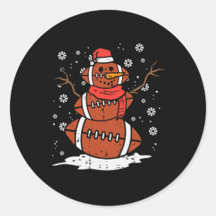 Pegatina Redonda Navidades Snowman de Estados Unidos celebra el dep