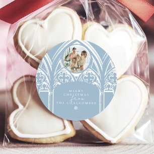 Pegatina Redonda Navidades Snowy Gothic Winter Fairytale