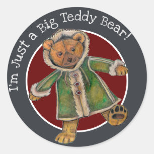 Pegatina Redonda Navidades Soy sólo un Oso BigTeddy