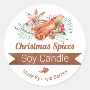 Pegatina Redonda Navidades Spices Scentricidad Velas de soja