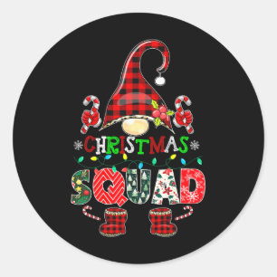 Pegatina Redonda Navidades Squad Funny Familia Gnome Xmas Coinciden