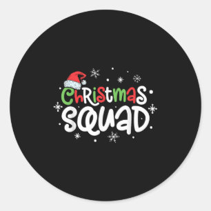 Pegatina Redonda Navidades Squad Santa Family coincidiendo con pija