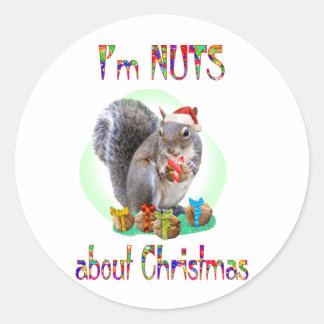 Pegatina Redonda Navidades Squirrel