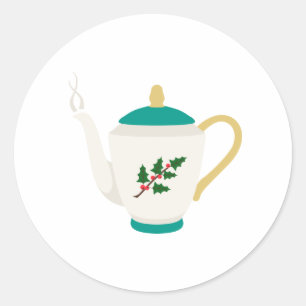 Pegatina Redonda Navidades Tea Pot