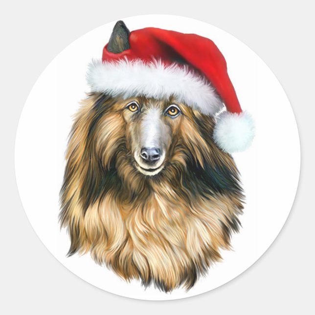 Pegatina Redonda Navidades Tervuren de Bélgica Santa (Anverso)