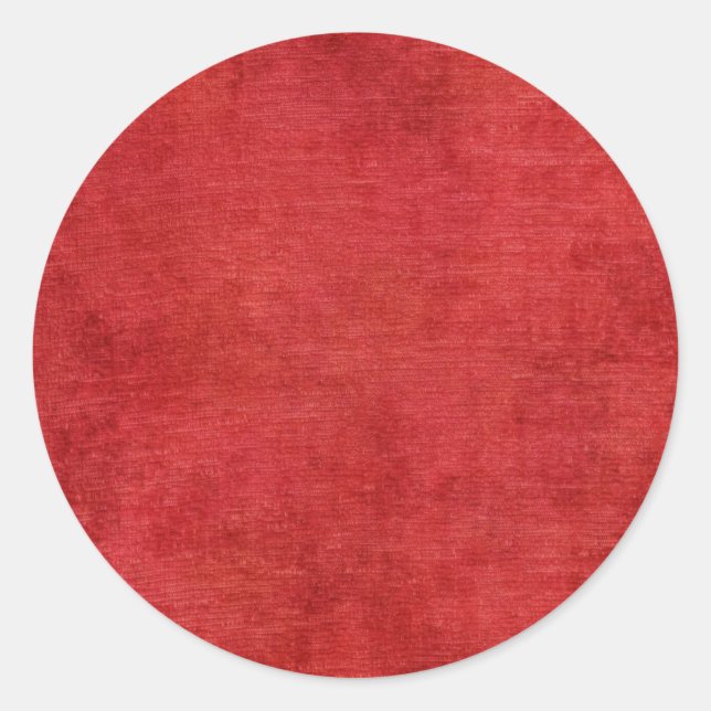 Pegatina Redonda Navidades Textura de tela de Chenille roja (Anverso)