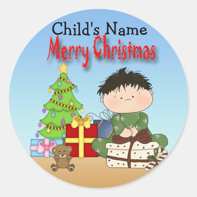 Pegatina Redonda Navidades Toddler Boy Round Pegatinas (Anverso)