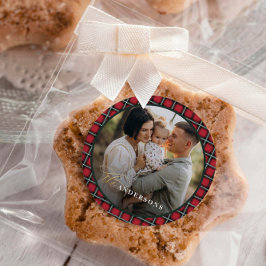 Pegatina Redonda Navidades tradicionales rojos personalizados tartá