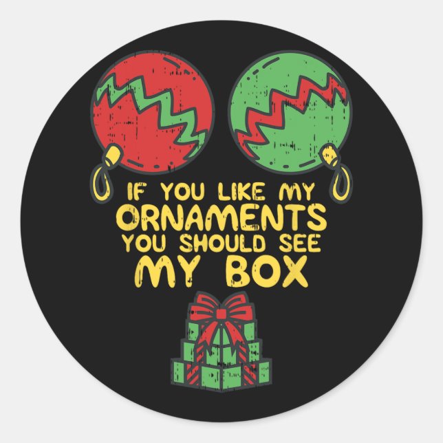 Pegatina Redonda navidades traviesos adultos para mujeres si te gus (Anverso)