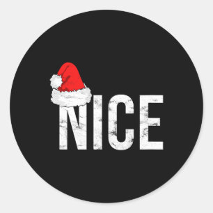 Pegatina Redonda Navidades traviesos o amables que coinciden con pi