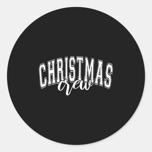 Pegatina Redonda Navidades Tripulación Navidad Santa Squad Familia  (Anverso)