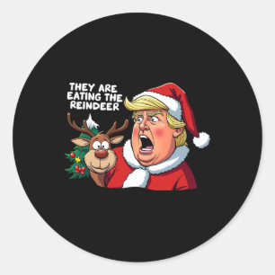 Pegatina Redonda Navidades Trump Santa Claus Comen El Resto
