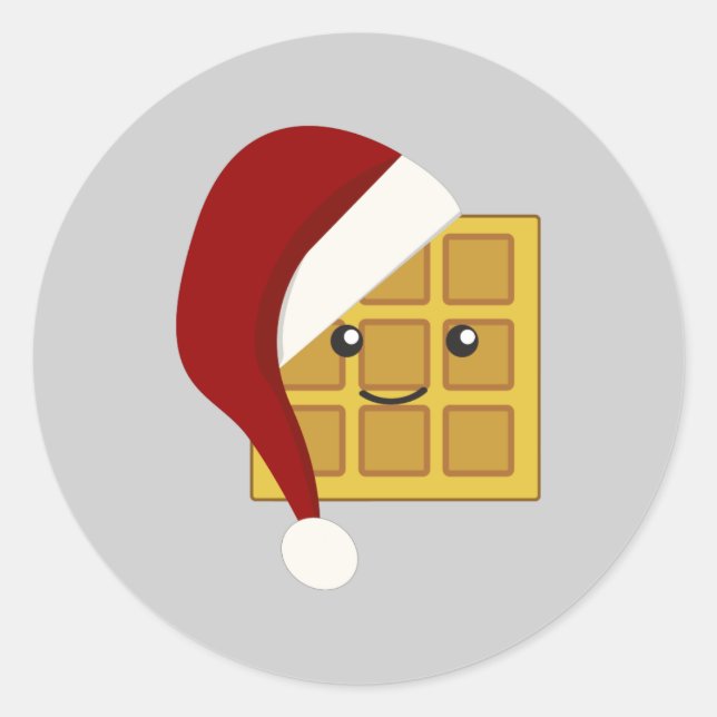 Pegatina Redonda Navidades Waffle (Anverso)