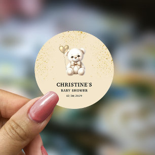 Pegatina Redonda Navidades Winter Baby Shower