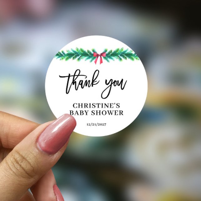 Pegatina Redonda Navidades Winter Baby Shower (Subido por el creador)