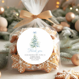 Pegatina Redonda Navidades Winter Boy Baby Shower