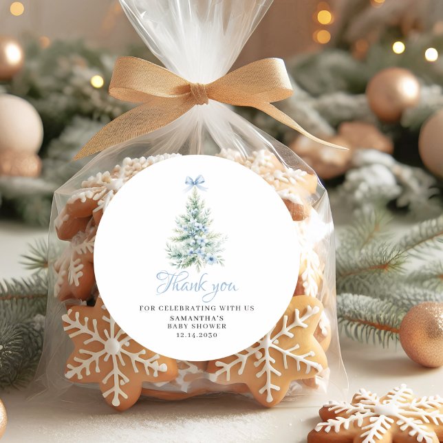 Pegatina Redonda Navidades Winter Boy Baby Shower (Subido por el creador)