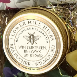 Pegatina Redonda Navidades Wintergreen Beeswax Lip Reparación con a