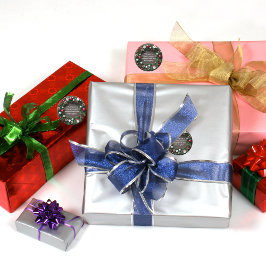 Pegatina Redonda Navidades Wreath Personalizable