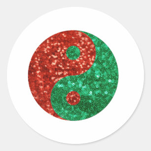 Pegatina Redonda navidades yin yang