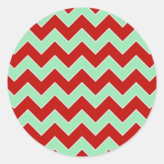 Pegatina Redonda Navidades Zigzag (Anverso)