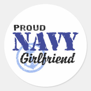 Pegatina Redonda Navy Girlfriend