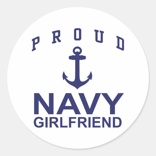 Pegatina Redonda Navy Girlfriend (Anverso)