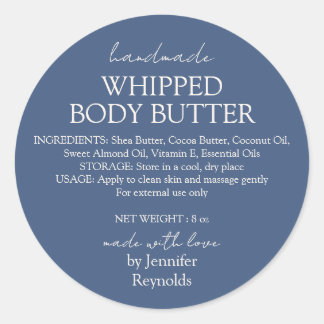 Pegatina Redonda Navy Handmade Body Butter Organic