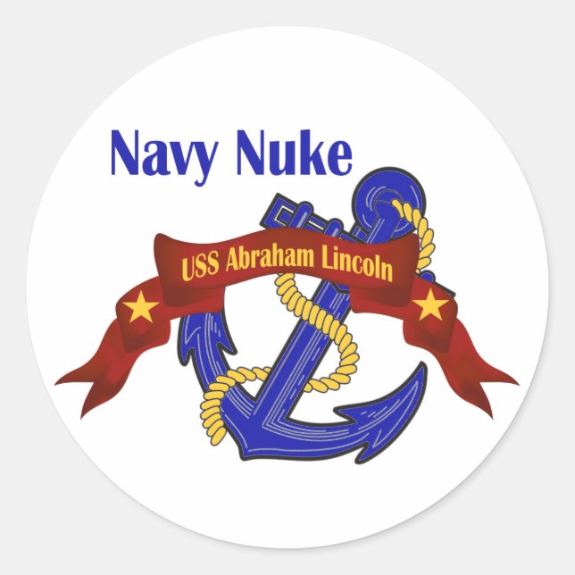 Pegatina Redonda Navy Nuke ~ USS Abraham Lincoln (Anverso)