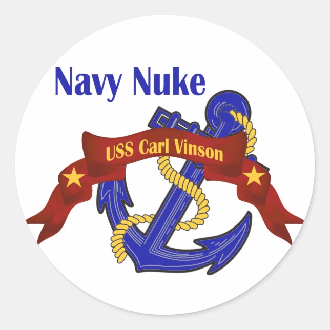 Pegatina Redonda Navy Nuke ~ USS Carl Vinson (Anverso)