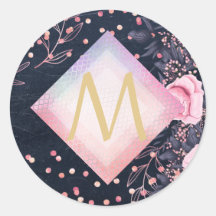 Navy Rosegold Monograma Regalos Girona Floral Rosa